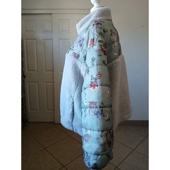 Disney Parks Haunted‎ Mansion Sherpa Puffer Women's  Jacket Plus Size 2X - Picture 5 of 16